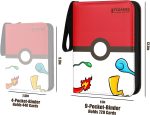 Tcgames Card Binder 4-Pocket, 440 Pockets Card Holder with 55 Sleeves Red - Image 2